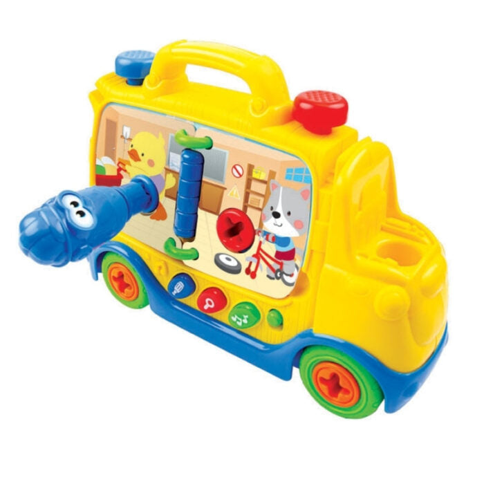 Interactive Tool Truck Toys with 3 Play Modes, Light Up Buttons and Music for Kids