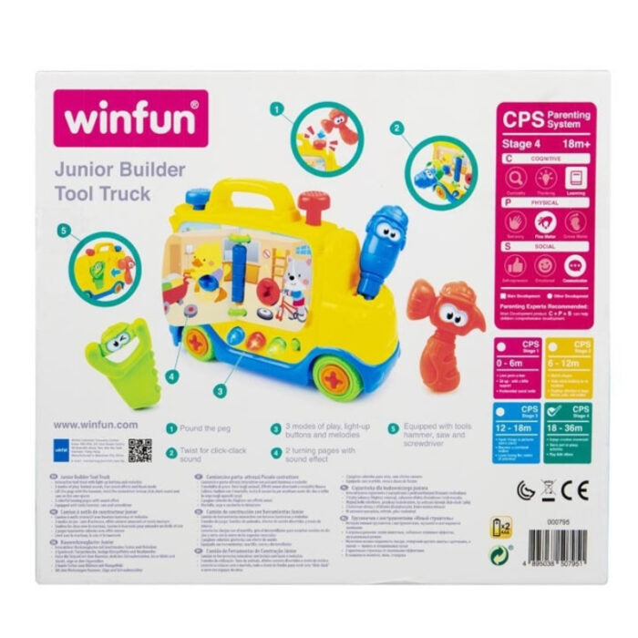 Interactive Tool Truck Toys with 3 Play Modes, Light Up Buttons and Music for Kids