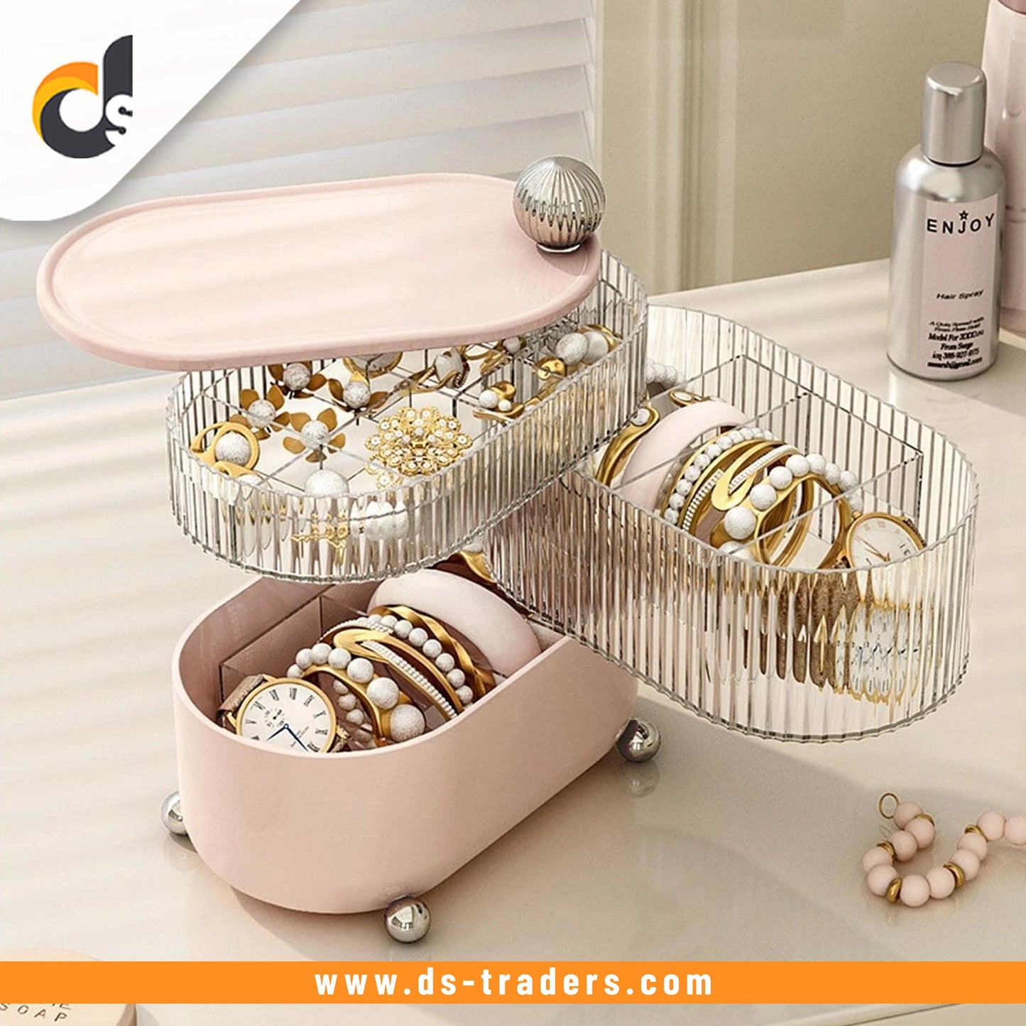 Multi-Layer Rotating Desktop Cosmetic Organizer