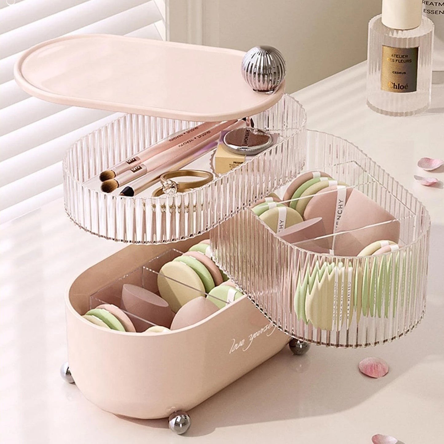 Multi-Layer Rotating Desktop Cosmetic Organizer