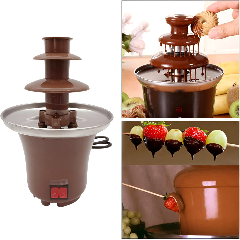 BD-017 Electric 3-Tier Mini Chocolate Fondue Fountain —An Elegant Addition to Your Dessert Table