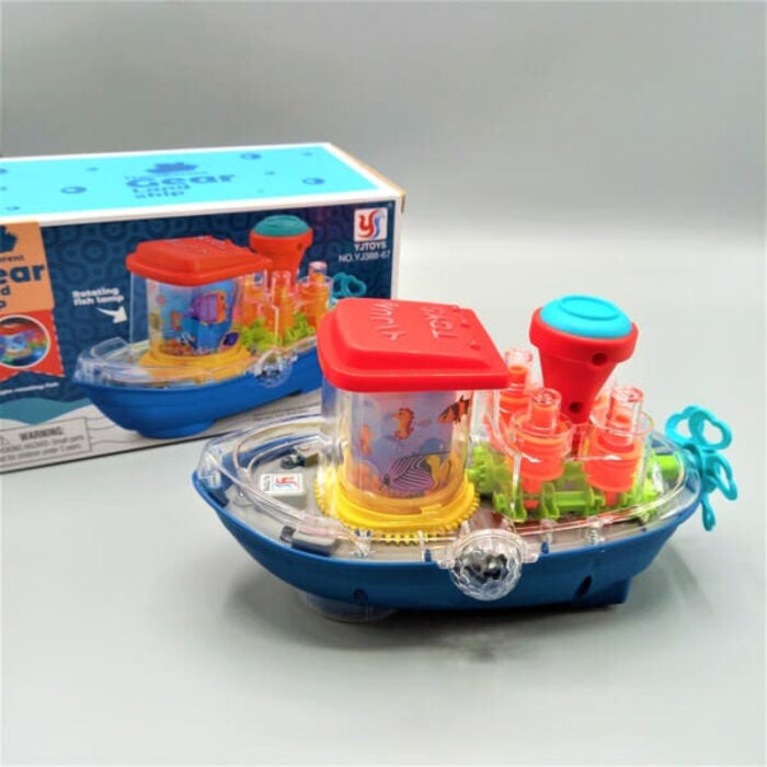 Underwater Symphony Transparent Musical Land Ship Toy With Dazzling Lights