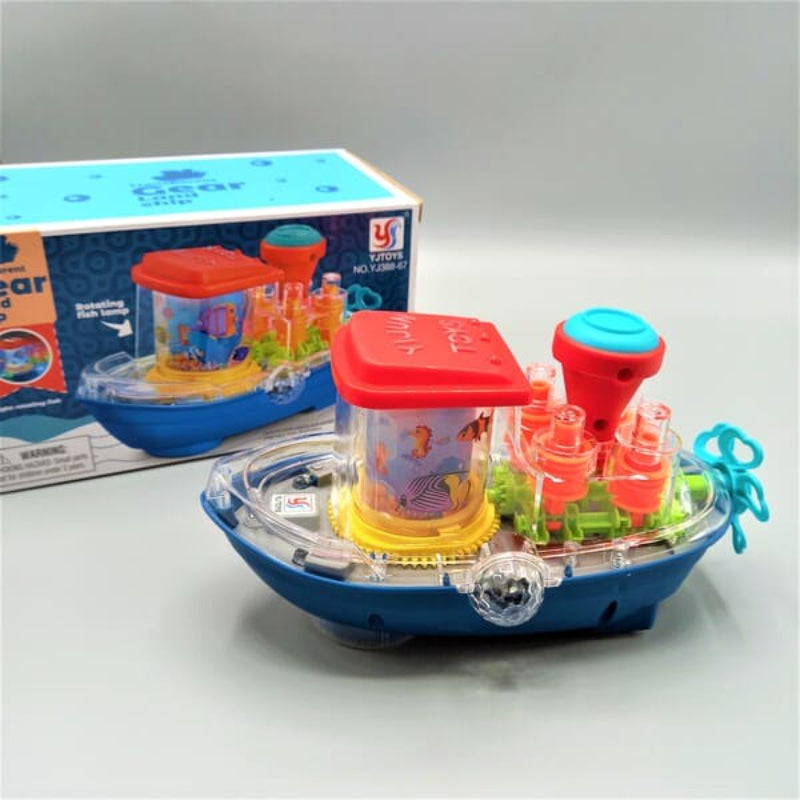 Underwater Symphony Transparent Musical Land Ship Toy With Dazzling Lights