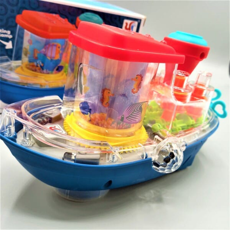 Underwater Symphony Transparent Musical Land Ship Toy With Dazzling Lights