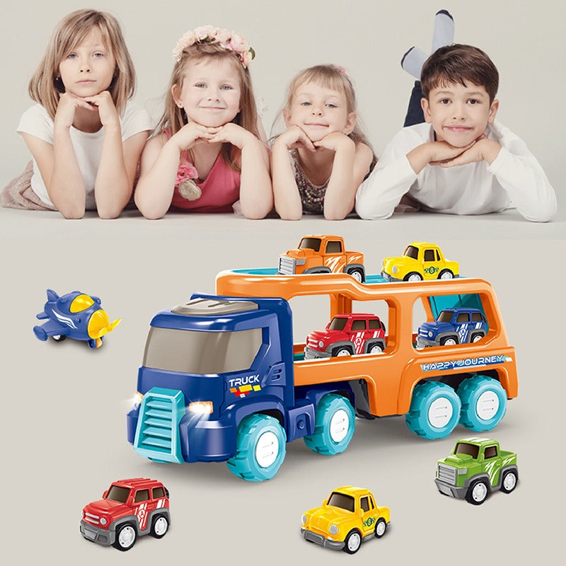 Colorful Cute Pull Back Trucks Toddler Toys Car with Lights & Music For Kids