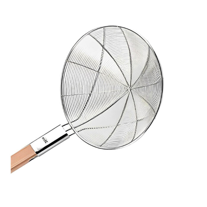 Eco-Friendly Wooden Handle Stainless Steel Frying Oil Strainer