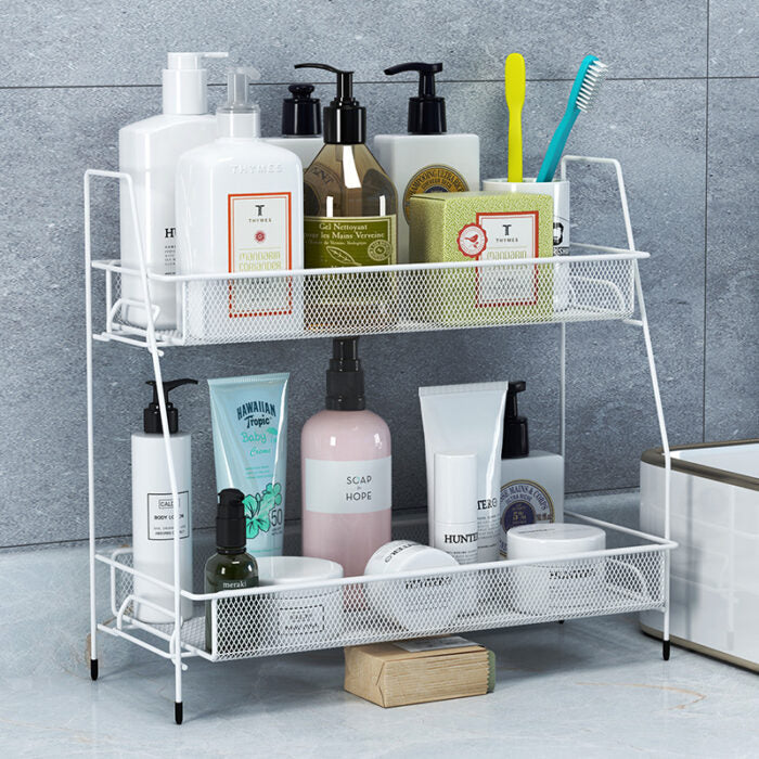 2 Layer Multi-Purpose Mini Portable Iron Organizer Shelf